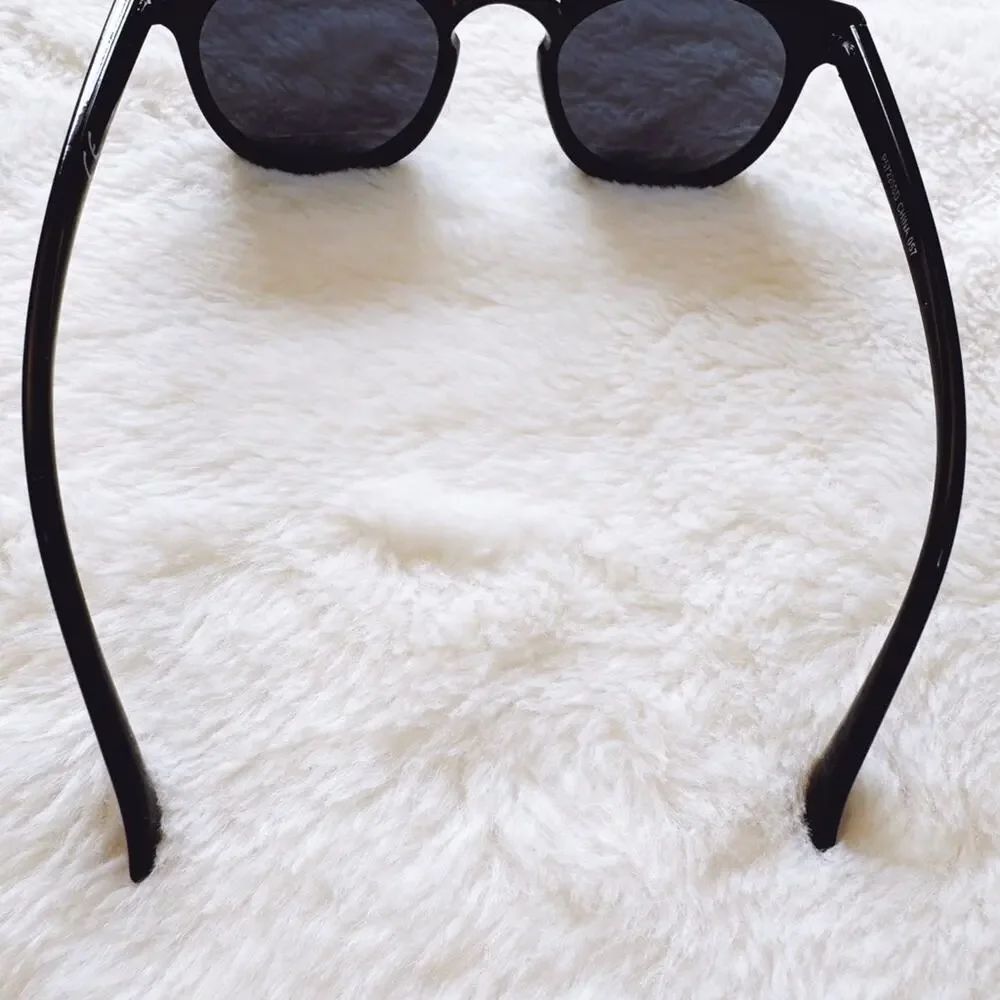 Paige Black Round Sunglasses